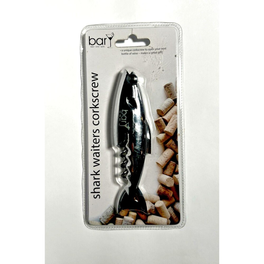 Shark Waiters Corkscrew Bottle Opener Wine Foil Cutter Bar-0752 BAR Y3 Stainless